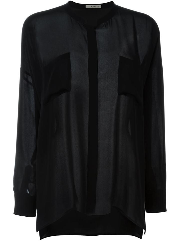Etro Band Collar Sheer Shirt