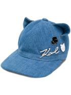 Karl Lagerfeld Cat Ears Logo Cap - Blue