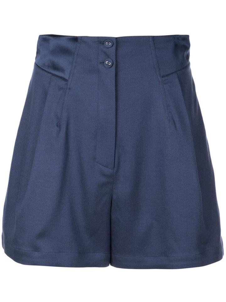 Fleur Du Mal Pleated Shorts - Blue