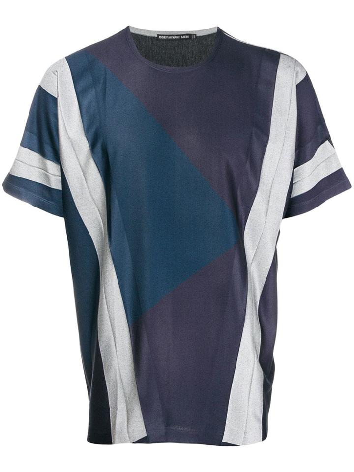 Issey Miyake Men Stripe Detail T-shirt - Blue