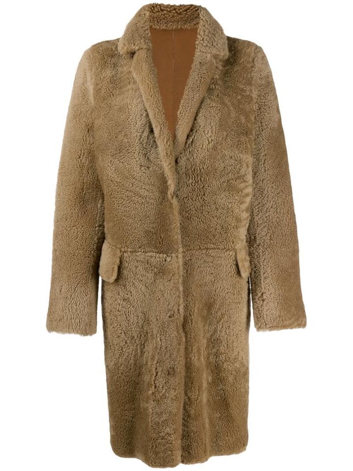 Yves Salomon Meteo Curly Merinos Coat - Neutrals