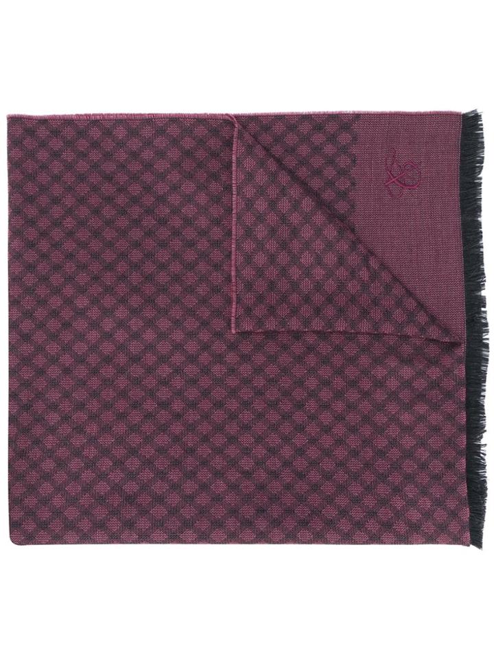Canali Embroidered Scarf - Pink