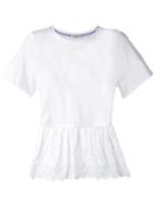 P.a.r.o.s.h. - Broderie Anglaise-trimmed T-shirt - Women - Cotton - M, White, Cotton