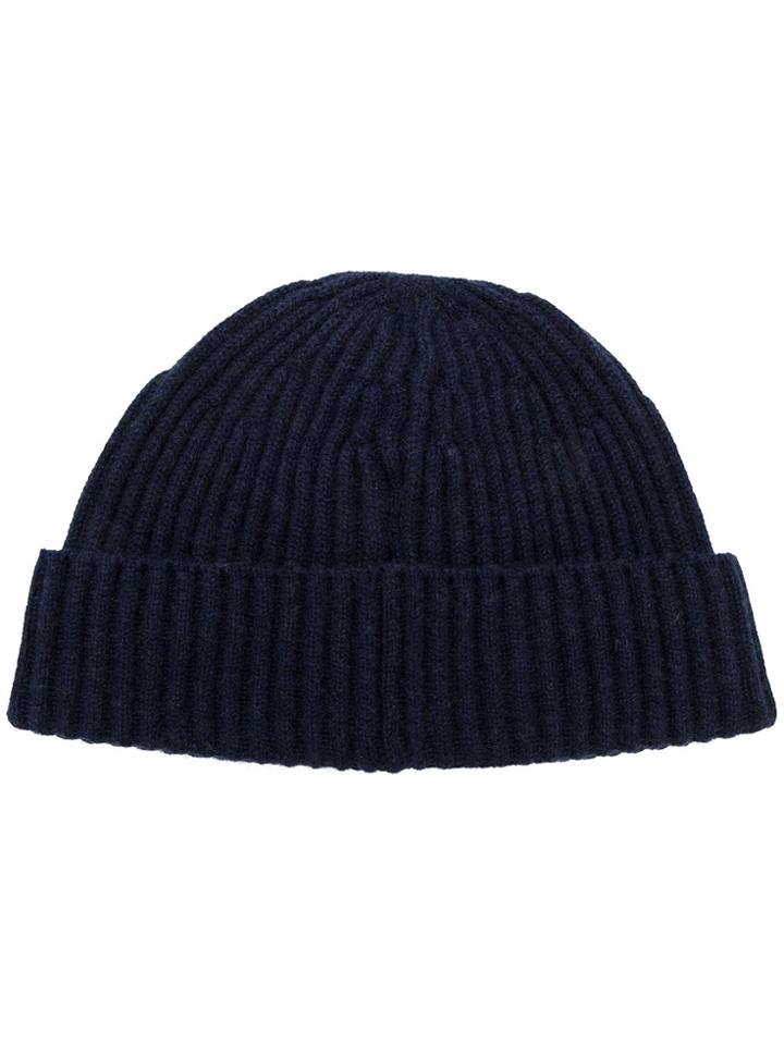 Brunello Cucinelli Ribbed Cashmere Beanie - Blue