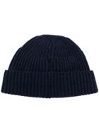 Brunello Cucinelli Ribbed Cashmere Beanie - Blue