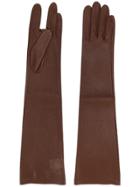 Acne Studios Perforated Leather Gloves - Brown