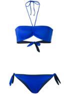 Polo Ralph Lauren - Bandeau Bikini - Women - Nylon/spandex/elastane - M, Women's, Blue, Nylon/spandex/elastane