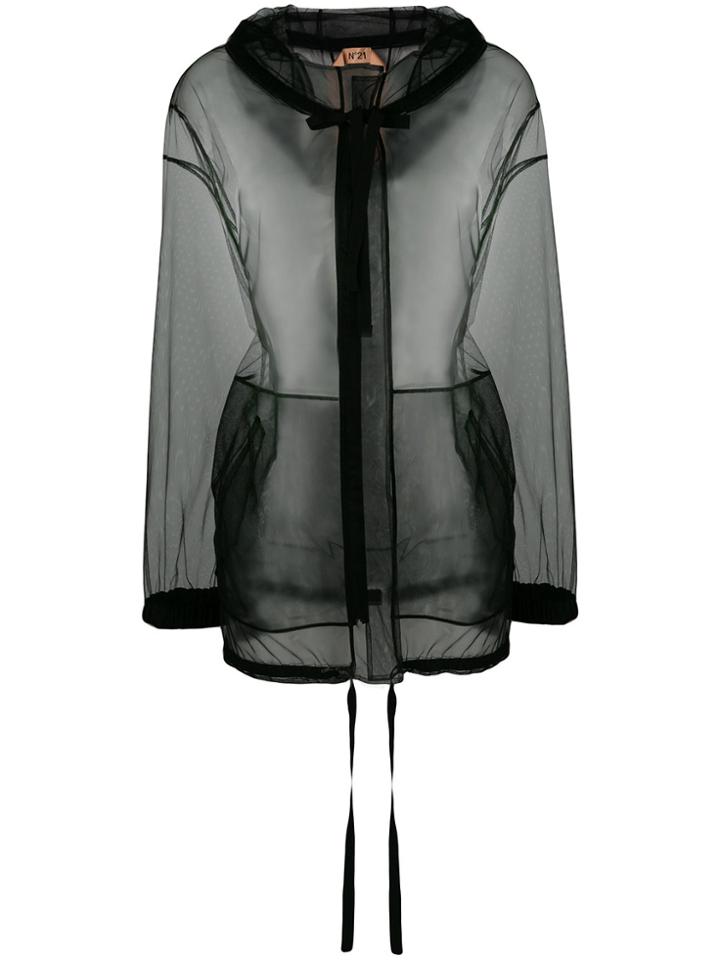 No21 Sheer Hooded Jacket - Black