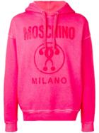 Moschino Washed Logo Hoodie - Pink
