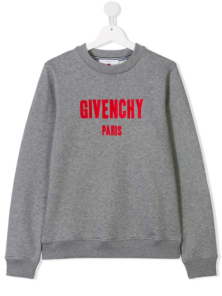 Givenchy Kids Teen Logo Print Sweatshirt - Grey