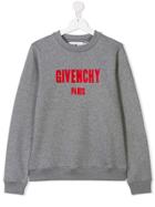 Givenchy Kids Teen Logo Print Sweatshirt - Grey