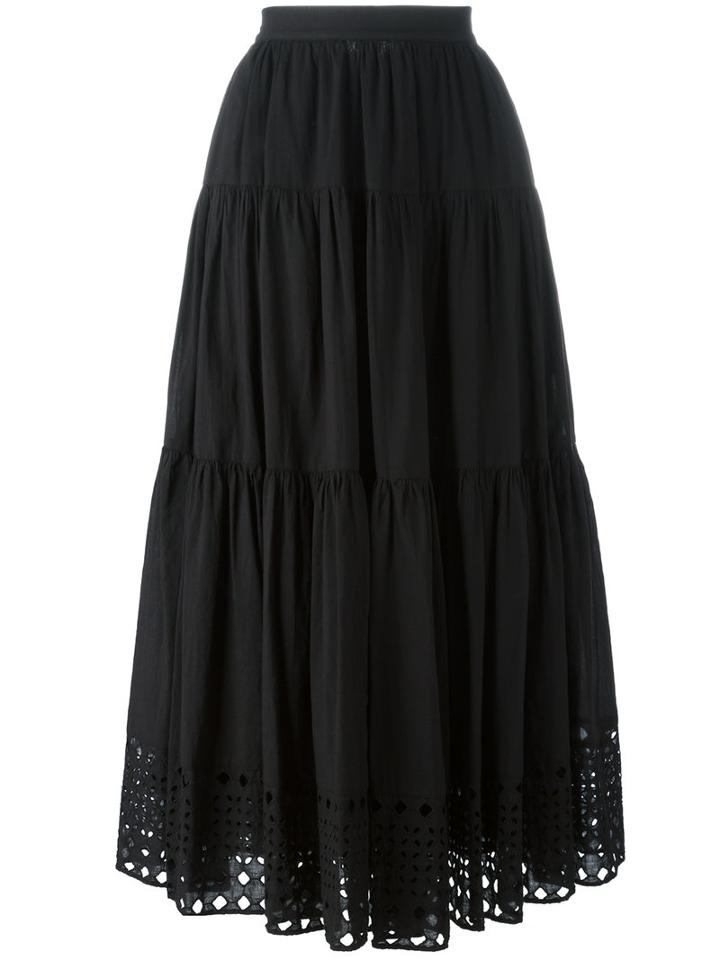 Plein Sud Jeanius - Pleated Skirt - Women - Cotton - 42, Black, Cotton