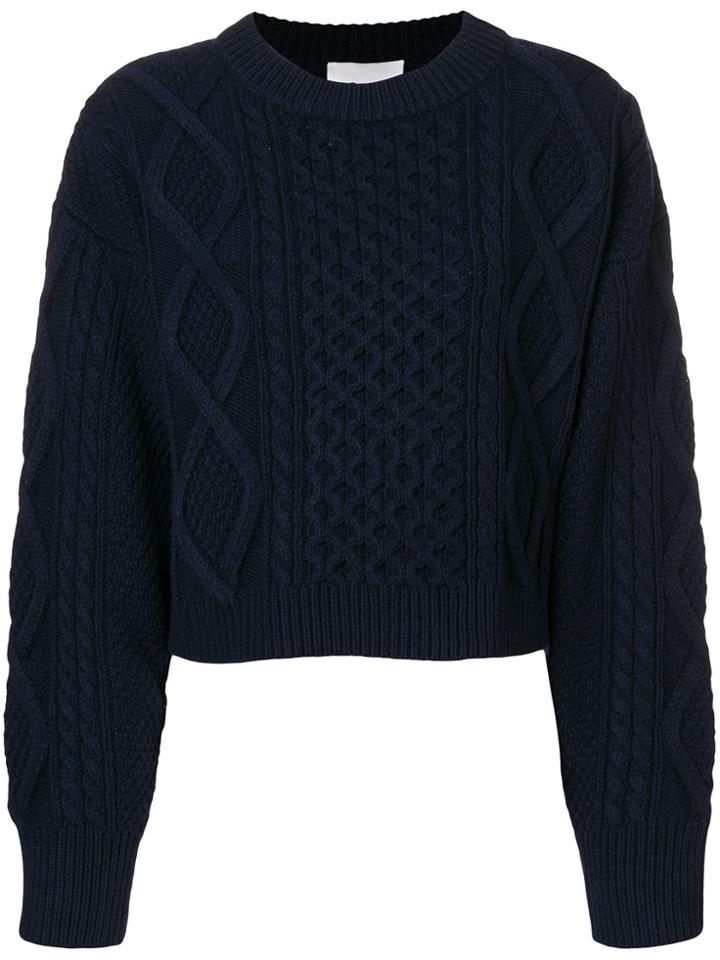 3.1 Phillip Lim Cropped Cable-knit Sweater - Blue