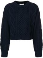 3.1 Phillip Lim Cropped Cable-knit Sweater - Blue