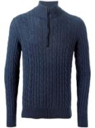 Loro Piana Cashmere Cable Knit Sweater - Blue