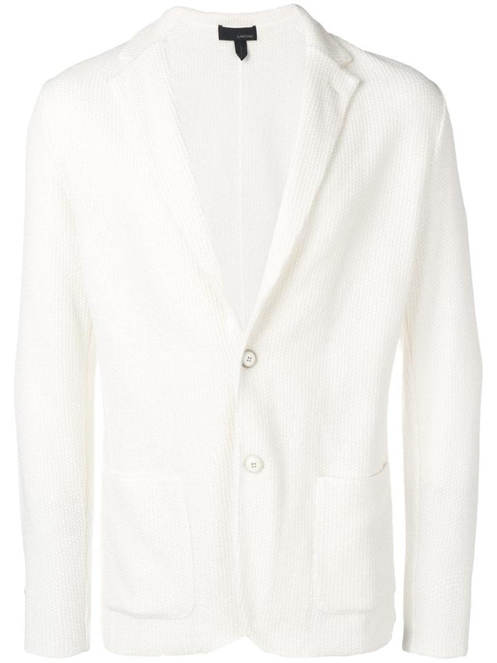 Lardini Corduroy Button Blazer - White