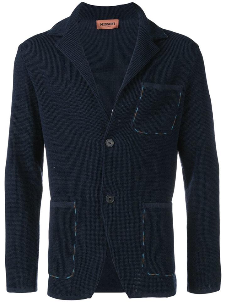 Missoni Contrast Pocket Cardigan - Blue