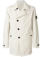 Stone Island Double-breasted Fitted Coat - Nude & Neutrals
