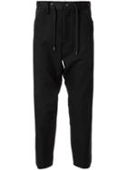 Fumito Ganryu Cropped Drawstringd Tailored Trousers - Black