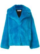 Dvf Diane Von Furstenberg Faux Fur Collared Jacket - Blue