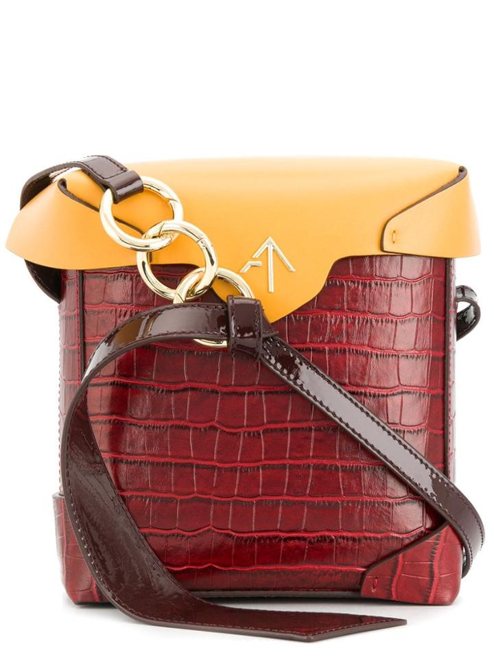 Manu Atelier Logo Box Bag - Red