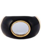 Aurelie Bidermann 18kt Gold Plated Diana Ring, Women's, Size: 54, Black, Gold/resin