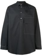 Oamc Contrast Stitch Oversized Shirt - Blue