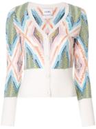 Barrie Diamond Ribbed Cardigan - White