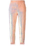 Ashish Beaded Cigarette Pants, Women's, Size: Small, Pink/purple, Silk/sequin