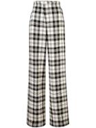 Monse Plaid Flared Trousers - Black