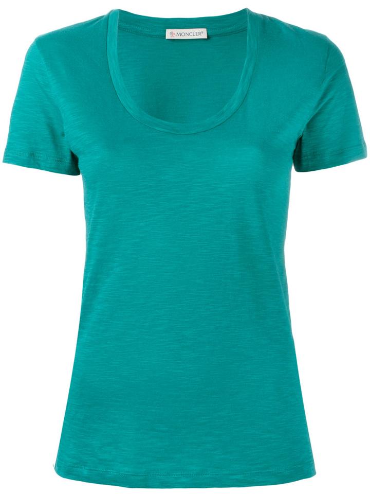 Moncler Scollo T-shirt, Women's, Size: Small, Green, Cotton
