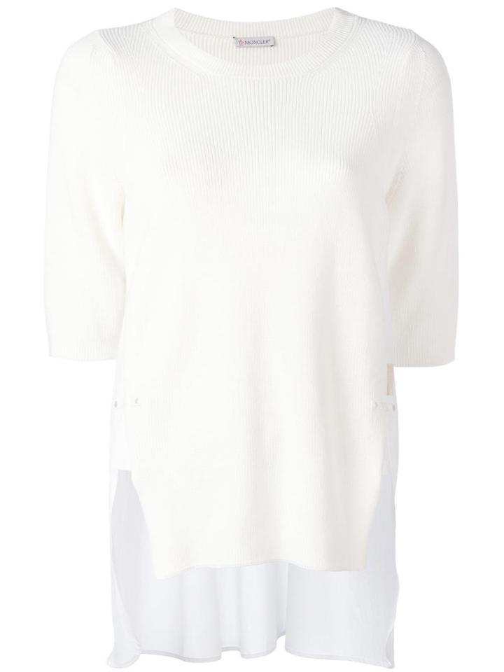 Moncler Ribbed Knit Jumper, Women's, Size: Small, White, Cotton