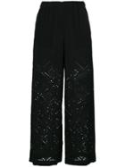 Theory English Embroidery Wide-legged Trousers - Black