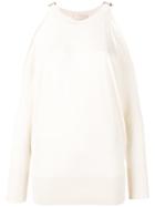 Erika Cavallini Dolores Cut-out Shoulder Sweater - Neutrals