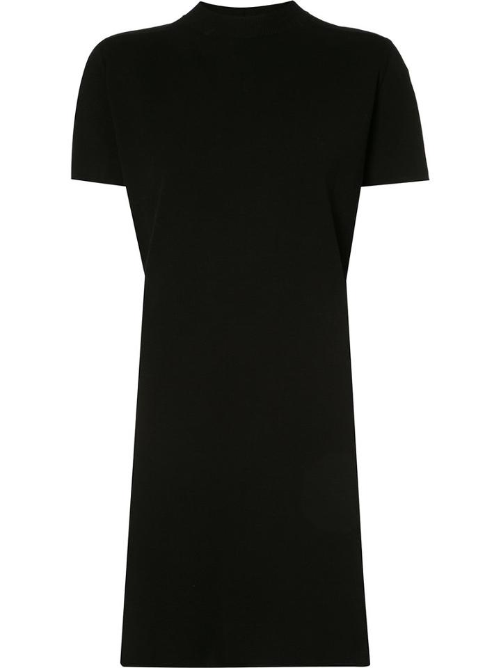 Rick Owens Knitted T-shirt Dress, Women's, Size: Large, Black, Cotton