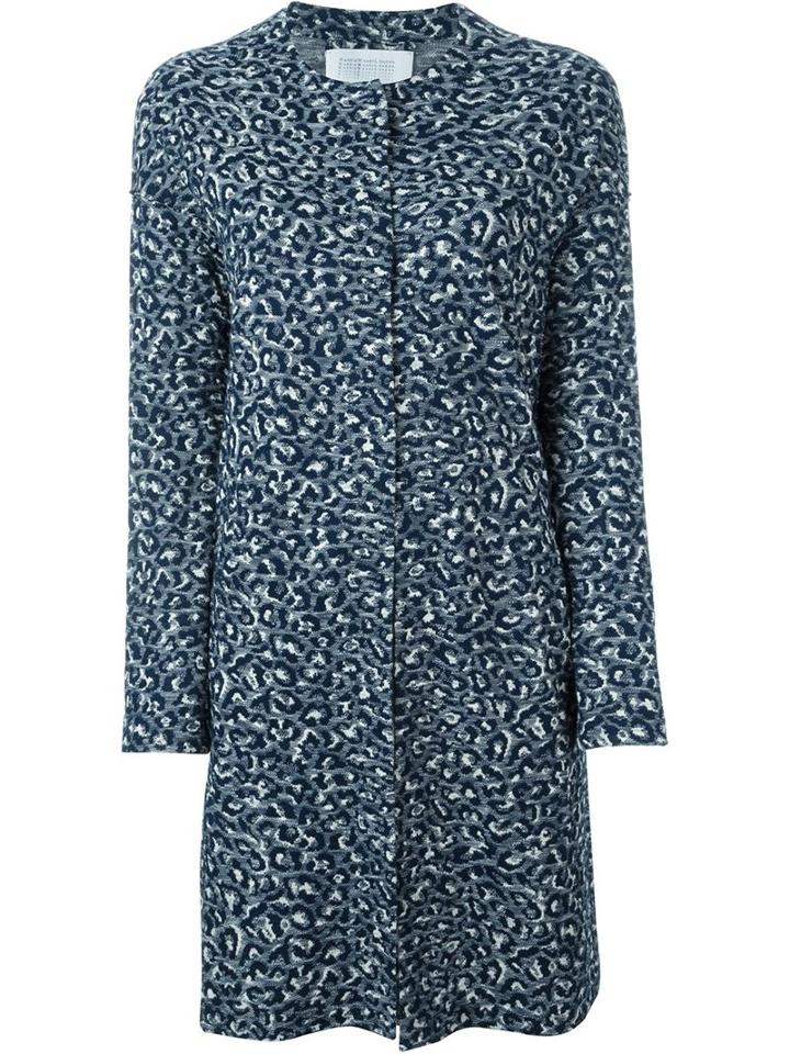 Harris Wharf London Textured Midi Coat, Women's, Size: 44, Blue, Cotton