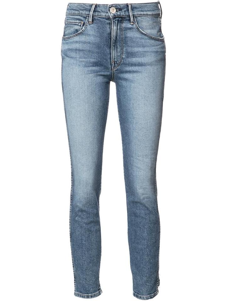 3x1 Ripped Detail Skinny Jeans, Women's, Size: 25, Blue, Cotton/polyester/spandex/elastane