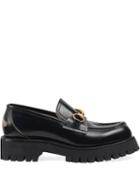 Gucci Leather Lug Sole Loafers - Black