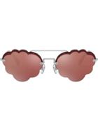 Miu Miu Eyewear Cloud Aviator Style Sunglasses - Pink