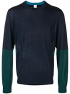 Paul Smith Black Label Color Blocked Crew Neck Jumper - Blue