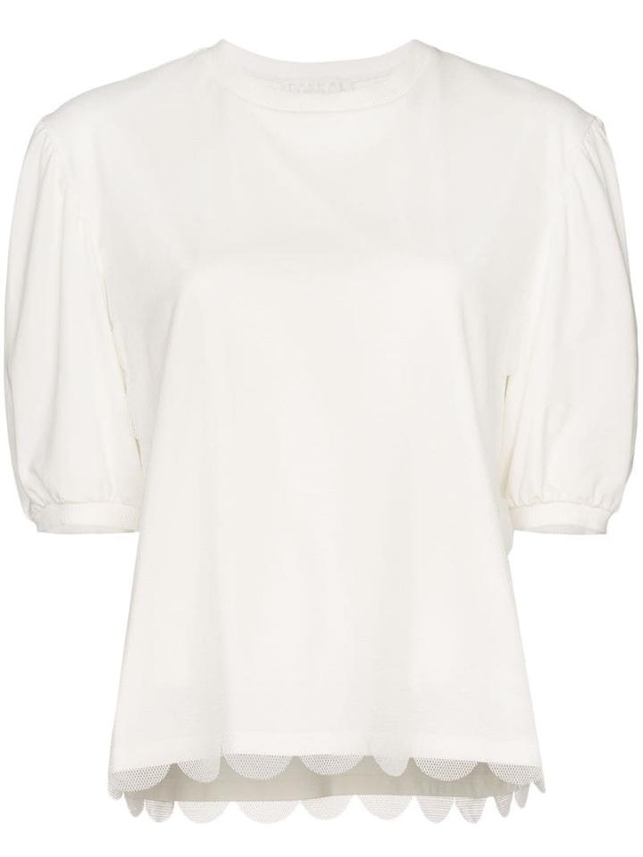 Paskal Scalloped Trim Top - White
