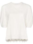 Paskal Scalloped Trim Top - White