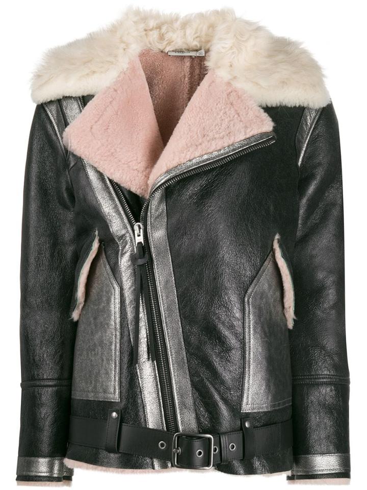 Coach Oversized Shearling Aviator Jacket - Black