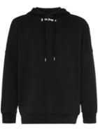 Palm Angels Logo Printed Hoodie - Black