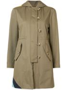 Red Valentino - Wave Detail Parka Coat - Women - Cotton - 42, Green, Cotton