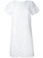 Michael Michael Kors - Stripe Pattern T-shirt Dress - Women - Cotton/nylon - L, White, Cotton/nylon