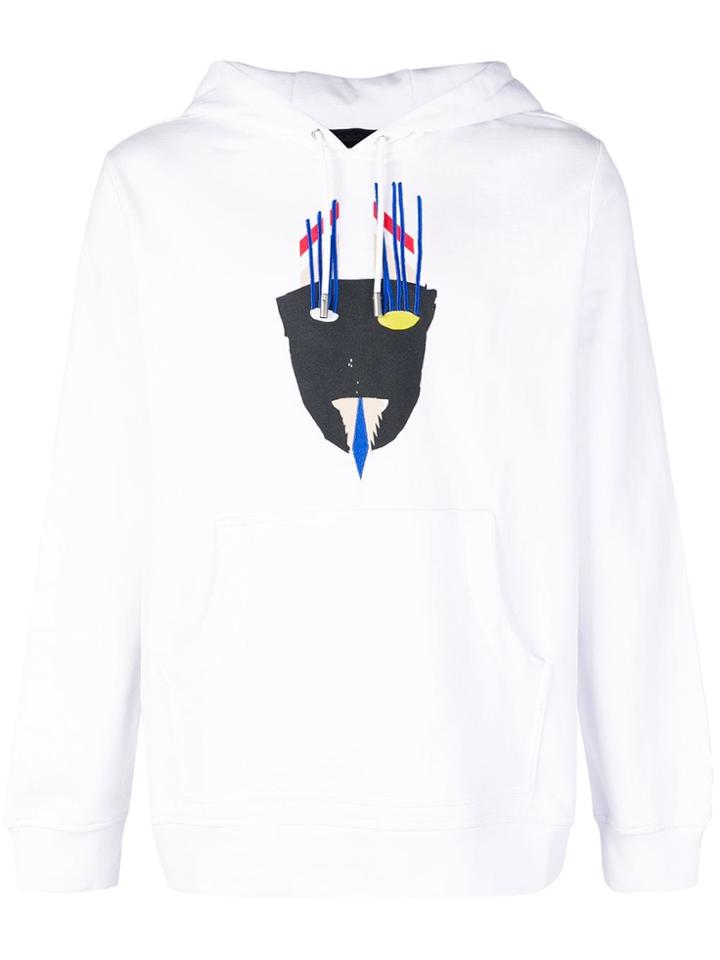 Diesel Black Gold Sneilbood-face Hoodie - White