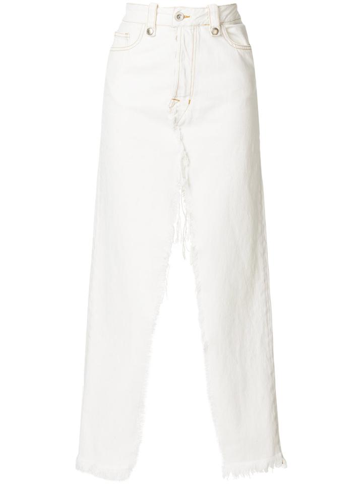 Unravel Project Deconstructed Denim Skirt - White
