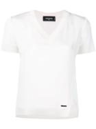 Dsquared2 - Rib Trimmed T-shirt - Women - Silk/viscose - 42, White, Silk/viscose