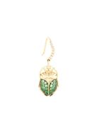 Aurelie Bidermann 18kt Gold Scarab Tsavorite And Diamond Earring -